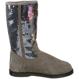 Ed Hardy Sequined Iceland Boot for Women - Grey