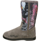 Ed Hardy Sequined Iceland Boot for Women - Grey