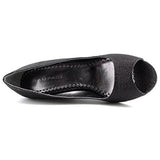 Rampage Calisen Women Open Toe Canvas Black Wedge Heel