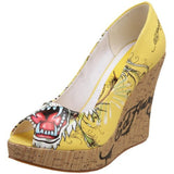 Ed Hardy Women's Casablanca Wedge Pump,Yellow-10SCA105W,8 M US
