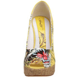 Ed Hardy Women's Casablanca Wedge Pump,Yellow-10SCA105W,8 M US
