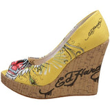 Ed Hardy Women's Casablanca Wedge Pump,Yellow-10SCA105W,8 M US