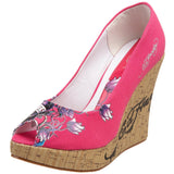 Ed Hardy Women's Casablanca Wedge Pump,Fuchsia-10SCA106W,10 M US