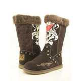 Womens Ed Hardy Brown Love Kills Slowly Bootstrap Boots Shoes