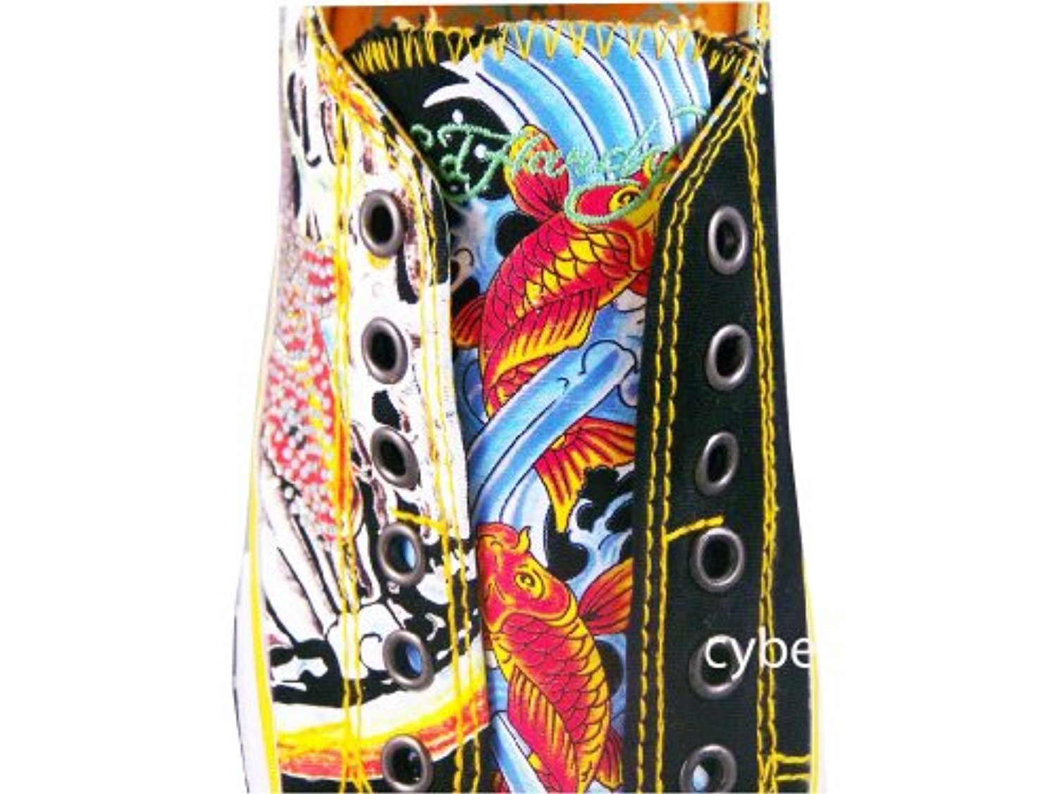 Ed Hardy Black Koi Fish Rhinestones Shoes Sneakers 19SLR803W