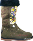 Womens Ed Hardy Green Kamikaze Bootstrap Boots Shoes