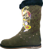 Womens Ed Hardy Green Kamikaze Bootstrap Boots Shoes