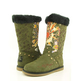 Womens Ed Hardy Green Kamikaze Bootstrap Boots Shoes