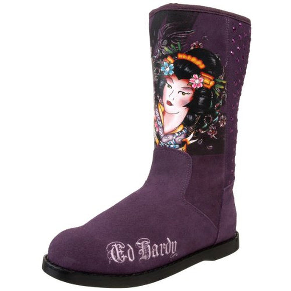 Ed Hardy Women's Bootstrap Boot,Purple-10fbs105w,5 M US