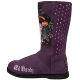 Ed Hardy Women's Bootstrap Boot,Purple-10fbs105w,5 M US
