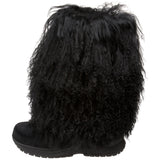 Bearpaw Boetis 457 Womens Lamb Fur Sheepskin Boots Black Size 5