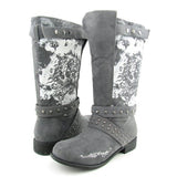 ED HARDY Quebec boot Womens SZ 7 Gray Grey Boots Snow Shoes