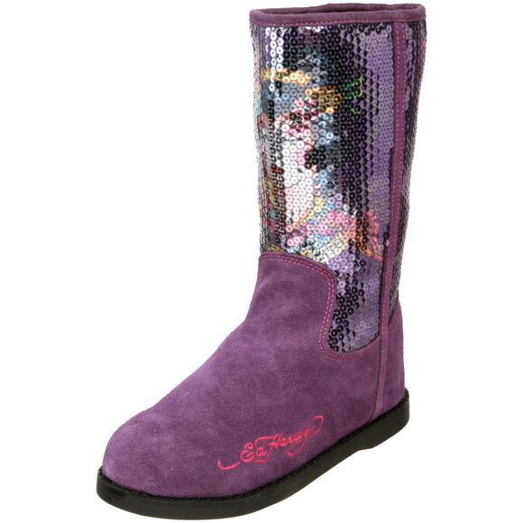 Ed Hardy Sequined Iceland Boot for Women - Grey