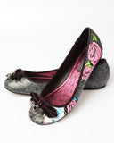 Iron Fist Sugar Witch Charcoal Flat Shoe Size: 8