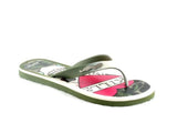 Men's Ed Hardy Beachcomber Camo Green Flip Flops Size 11