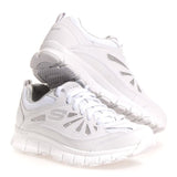 Skechers Womens 'Charisma Flash' Running Shoe, White-Silver, US 5.5