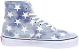 Vans Unisex Authentic Hi Washed Denim Sneaker - Blue Stars