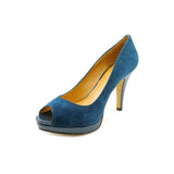 Nine West Danee Peep Toe Suede Platforms Heels Shoes