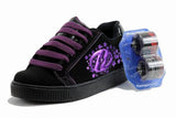 Heelys Girl's Comet Fashion Skate Sneakers Shoes (3 - Little Kid, Black-Purple)