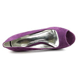 Style & Co Celine Womens Size 9.5 Purple Suede Platforms Heels Shoes