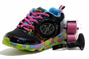 Heelys Girl's Race FHeelys Girl's Race Fashion Skate Sneakers Shoesbashion Skate Sneakers Shoes (5 - Big Kid, Black-Pink)