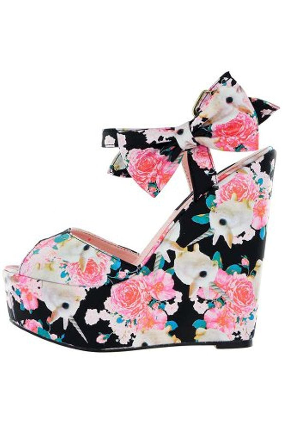 Iron Fist Buns N Roses Platform Wedge - Black