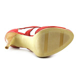 Alfani Akira Womens Size 11 Red Open Toe Platforms Heels Shoes