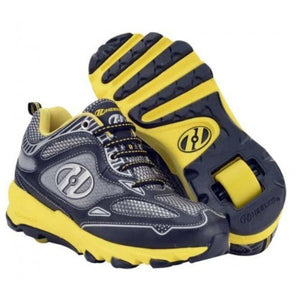 Heelys Men's Swift Black Yellow Slver ROller Skate Sneakers Shoes Size 8