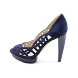 Nine West Speed Up Womens Size 9 Blue Suede Platforms Heels Shoes