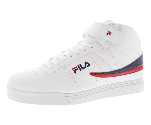 Fila Men's Vulc 13 White-Silver-Gum High Top Fashion Sneakers, 12 D(M) US