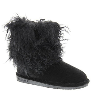 Bearpaw Women's Boo Snow Boots, Black Sheepskin, 11 M