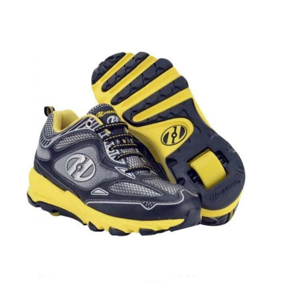 Men's Heelys Swift Yellow Black Skate Shoes Size 10 (Black-Yellow-Silver) #7973