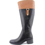 Franco Sarto Women's Lizbeth Wide Calf Black-Brown Boot 6.5 M