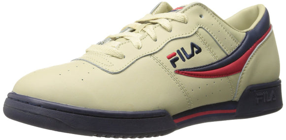 Fila Men's Original Fitness Lea Classic Sneaker, Cream-Peacoat-Chinese Red
