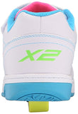 Heelys Dual Up X2 PU Sneaker (Little Kid-Big Kid), White-Neon Multi, 3 M US Little Kid