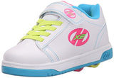 Heelys Dual Up X2 PU Sneaker (Little Kid-Big Kid), White-Neon Multi, 3 M US Little Kid