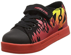 Heelys Spiffy Canvas Sneaker (Little Kid-Big Kid), Black-Red Flames, 12 M US Little Kid