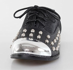 Iron Fist Women's Black Skull Addiction Oxford Shoes