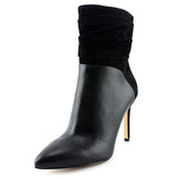 Guess Vvidlet Women Pointed Toe Leather Black Ankle Boot