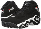 Fila Men's MB Fashion Sneaker, Black-White-Fila Red, 13 M US