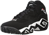 Fila Men's MB Fashion Sneaker, Black-White-Fila Red, 8 M US