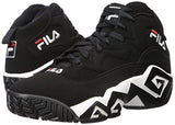 Fila Men's MB Fashion Sneaker, Black-White-Fila Red, 8 M US