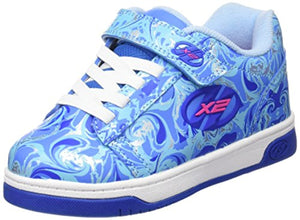 Heelys Girls' Dual up X2 Print Sneaker, Blue-Multi Marble Swirl, 13 M US Little Kid
