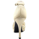 Caparros Wynn Women Open-Toe Canvas Ivory Slingback Heel