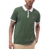 Fila Men's BB1 Polo Green Striped Sycr-Wht-Wht Large Shirt